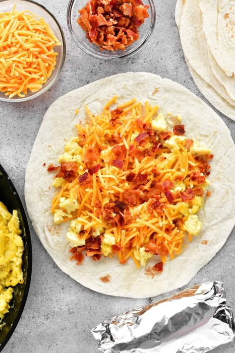 Quesadilla Board, Bacon Egg And Cheese Burrito, Egg Cheese Quesadilla, Best Cheese For Quesadillas, Cheese Quesadilla Recipe, Make Ahead Breakfast Burritos, Breakfast Quesadillas, Eggs Cheese Breakfast, Breakfast Burritos Frozen