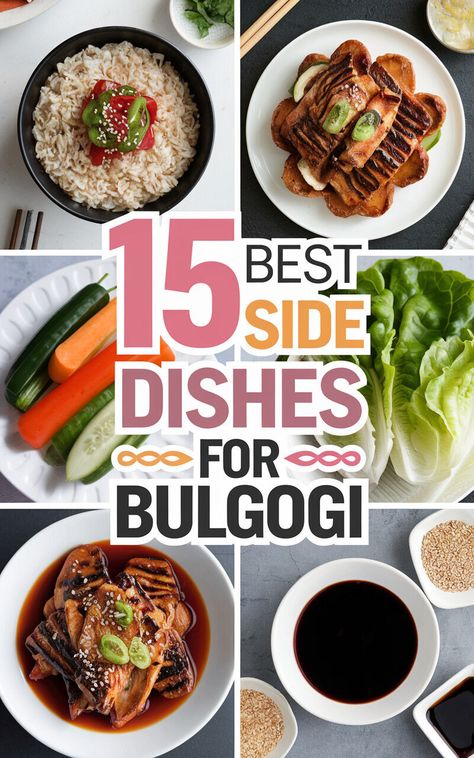 🔥🍴 15 Mouthwatering Side Dishes to Serve With Bulgogi! 🥢🥗 #KoreanFood #Bulgogi #SideDishes Bulgogi Side Dishes, Beef Lettuce Wraps, Korean Side Dishes, Delicious Sides, Bulgogi Beef, Marinated Beef, Korean Dishes, Bulgogi, Best Side Dishes