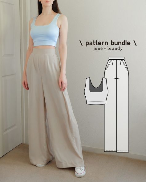 Combine the elegant palazzo pants with the comfort of a stretchy fitted top - and you get the perfect combo of carefree beauty :) This… | Instagram Palazzo Pants Sewing Pattern Free, Palazzo Pants Pattern, Pants Sewing Pattern, Fitted Top, Pants Pattern, Palazzo Pants, Sewing Patterns Free, New Things To Learn, Pdf Sewing Patterns