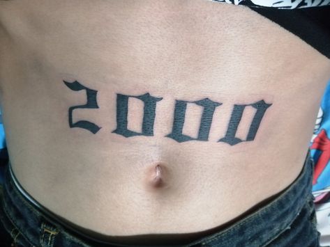 Birth Year Tattoo Stomach, 2001 Chest Tattoo, Number Stomach Tattoos, 1991 Stomach Tattoo, 2002 Stomach Tattoo, 2000 Tattoo, Fish Tattoos, Jesus Fish Tattoo, Tatting