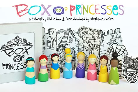 Don't think I would ever make these, but it is such a cute idea. Disney Theme Party, Princess Diy, Operation Christmas Child, Clothespin Dolls, Cadeau Diy, Peg Doll, Theme Halloween, Shark Week, Princess Dolls