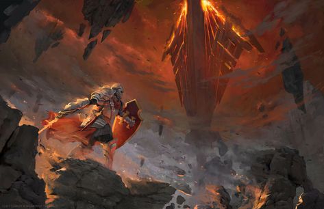 Descent into Avernus - D&D, Clint Cearley on ArtStation at https://www.artstation.com/artwork/W2xe32 The Decemberists, Dungeon Master's Guide, Flying Fortress, Fallout Art, Forgotten Realms, D&d Dungeons And Dragons, Dnd Art, Dungeon Master, Fantasy Landscape