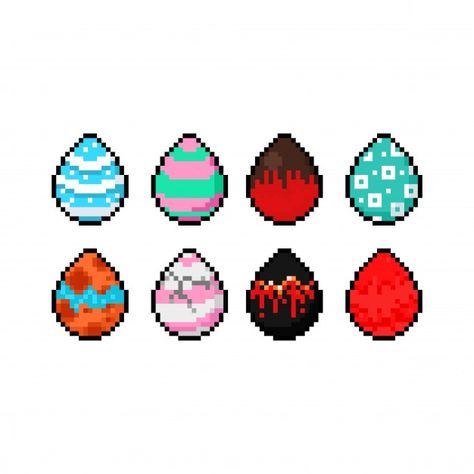 Pixel art easter egg icon design set. | Premium Vector #Freepik #vector #cartoon #vintage #game #easter Pixel Art Landscape, Retro Vector Illustration, Rain Wallpapers, Cartoon Vintage, Pixel Art Games, Retro Vector, Pixel Games, Retro Videos, Game Background