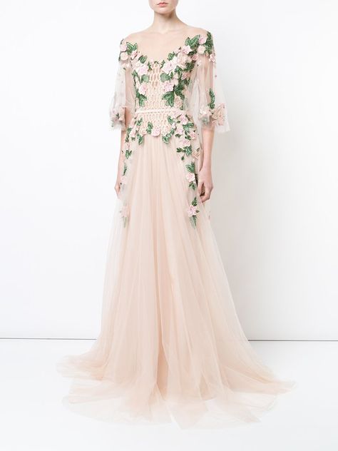 Marchesa Notte Floral Embroidered Gown Floral Embroidered Gown, Marchesa Gowns, Designer Evening Gowns, Designer Evening Dresses, Floral Embroidered Dress, Beauty Dress, High Fantasy, Formal Dresses Prom, Dresses Uk