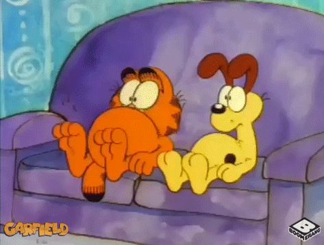 Popular GIF Gif Food, Sleeping Gif, Garfield Pictures, Baby Dinner, Garfield Images, Garfield Cartoon, Lion King Pictures, Cartoon Food, Garfield Comics