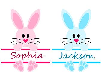 Free Easter Bunny With Name Svg Free SVG PNG EPS DXF File