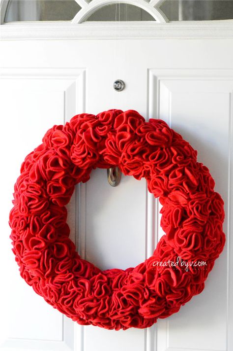 How to Make a Red Ruffle Wreath - created by v.