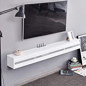 Amazon.co.jp: TV Stand Wall Mount TV Cabinet with Audio and Video Shelf Drawer Wall Shelf Floating Shelf Double Shelf TV Multimedia Storage Shelf Trinket Storage Cabinet (Color : Grayish White) : Home & Kitchen Hanging Tv Stand, Doors Game, Wall Mount Tv Shelf, Tv Stand Wall, Console Wall, Wall Mounted Tv Unit, Floating Tv Cabinet, Floating Tv Console, Wall Mounted Media Console