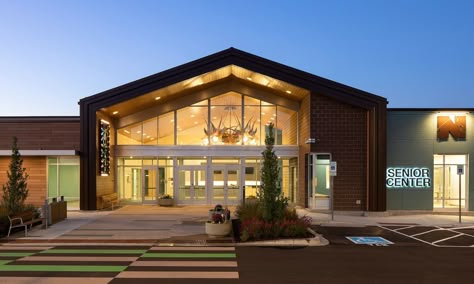 Northglenn Recreation Center Rec Center Exterior, Rec Center Design, Rec Center, Recreation Center Design, Community Recreation Center Design, Community Center, Senior Community Center, Youth Center Architecture, Recreation Center Architecture