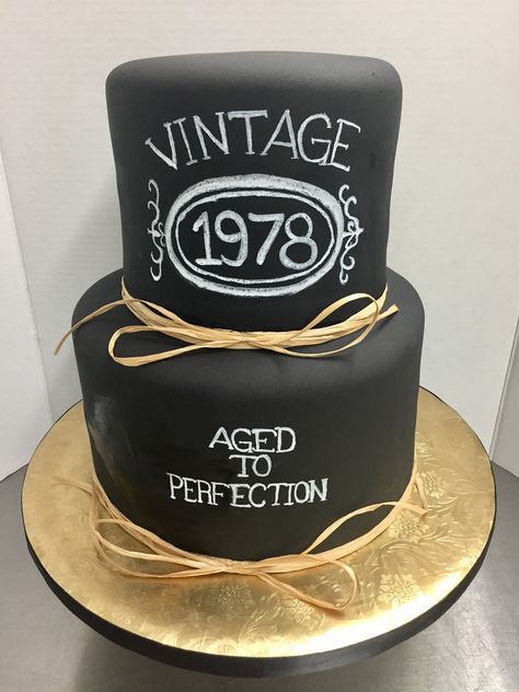 Chalkboard Vintage Aged to Perfection 50th Birthday Party Ideas For Men, Dad Birthday Cakes, Birthday Cake For Him, 60th Birthday Cakes, 40th Birthday Cakes, 50th Birthday Cake, Birthday Cakes For Men, 70th Birthday Parties, 80th Birthday Party