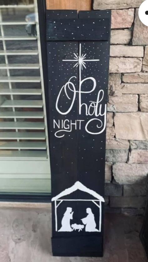 O Holy Night Sign, Holiday Boards, Porch Leaners, Christmas Boards, Welcome Signs Front Door, Snowman Christmas Decorations, Diy Rustic Decor, Oh Holy Night, Christmas Board