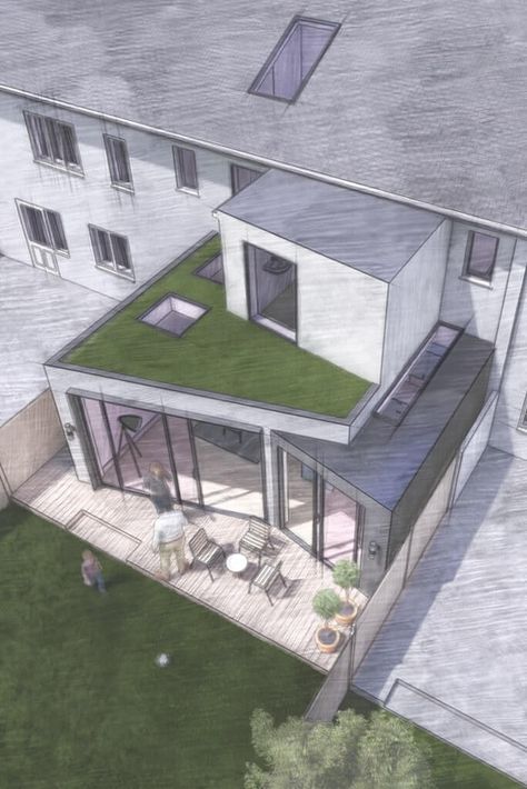 Terrace Extension Ideas, Terraced House Extension, Terrace House Extension, Modern Terrace House, Rear Extension Ideas, Large Sliding Doors, Terrace Extension, Terrace House Design, Small House Extensions