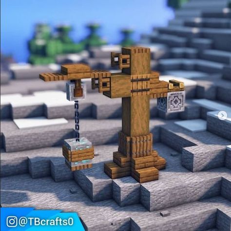 Minecraft Crane Design, Minecraft Western Builds, Minecraft Crane, Minecraft Building Guide, Minecraft Idea, Mine Minecraft, Minecraft Houses Survival, Minecraft Forge, Medieval Decor