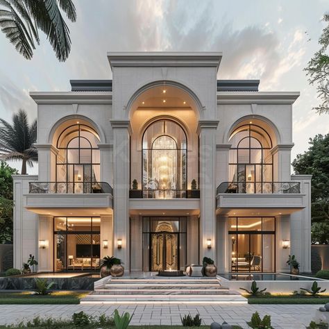 Modern Neoclassical Architecture, Old Money Interior Design, Old Money Interior, Classic Villa Exterior, Classical House, Story Layout, Classic House Exterior, Small House Elevation Design, House Bloxburg