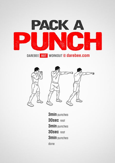 Pack a punch workout free from Darebee Strong Punch Workout, Stronger Punches Workout, Punches Workout, Punch Workout, Punching Bag Workout, Calisthenics Workouts, Boxer Workout, Home Boxing Workout, Boxing Workouts