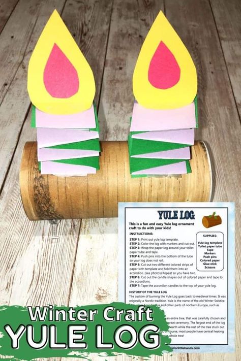 Yule Log Craft For Winter Solstice - Little Bins for Little Hands Yule Log Craft, Solstice Activities For Kids, Winter Solstice Activities, Make A Yule Log, Solstice Activities, Christmas Science Activities, Winter Solstice Traditions, Christmas Science Experiments, Winter Science Experiments