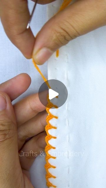 Crafts & Embroidery on Instagram: "🧡Very Elegant🧡 Border lace hand embroidery sewing tutorial!🔥
#virals #border #fbreels #fypシ゚viralシ #fypシ #design #handmade #embroidery #reels #viralreels #stitch #everyone #reelsfb #viral #cute #reelsvideo #fypシ゚ #trendingreels #trending #viralvideo" Anchor Threads, Border Lace, Handmade Embroidery, Running Stitch, Lace Embroidery, Edge Design, Border Design, Sewing Tutorials, Needlepoint