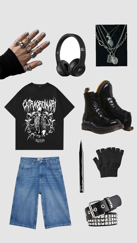 fit grunge Grunge Lookbook, Fashion Teenage School, Collage Black, Grunge Fits, Outfit Grunge, Dark Fashion, School Outfit, Lookbook, Cute Outfits