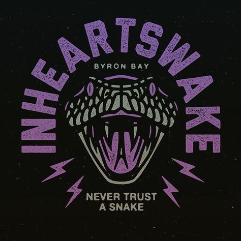 Snake Typography, Desain Editorial, Tattoo Graphic, Tshirt Design Inspiration, Shirt Design Inspiration, Design Movements, Never Trust, Badge Design, A Snake