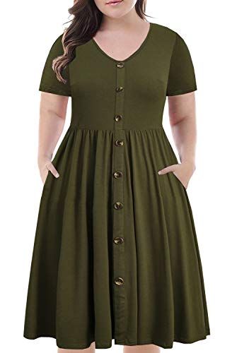 Short Plus Size Fashion, Casual Dresses Plus Size, Frock Design, Pinterest Fashion, Dress With Pockets, Plus Size Casual, Plus Size Dress, Women's Casual, Swing Dress