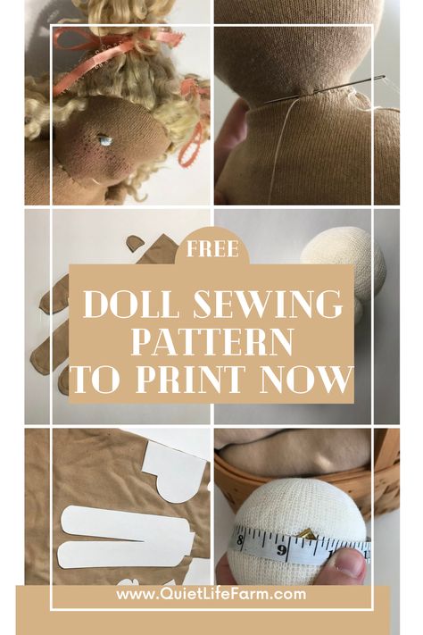 FREE doll sewing pattern, Print Now and save for later! FREE Printable PDF pattern and photographed tutorial Sew Doll Clothes Pattern Free Printable, Christmas Sewing Patterns Free Printable, Fabric Dolls Patterns Free, Doll Clothes Patterns Free Printables, Doll Patterns Free Sewing Templates, Fabric Doll Patterns Free Printable, Doll Patterns Free Sewing, Christmas Sewing Patterns, Doll Making Patterns