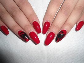 Albanian Flag painted on Gel nails Albanian Nails, 28 29 November Albania, Albanian Flag, Albania Flag, Flag Nails, Albanian Culture, 29 November, November Nails, Flag Painting