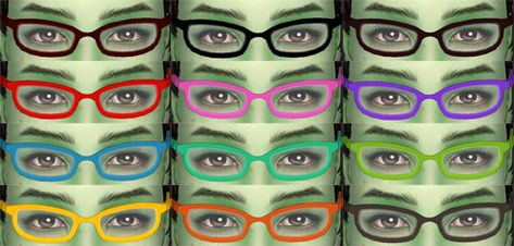 Mod The Sims - "Mokey-Hokey" 12 Maxis Base Game Glasses Recolors Sims 4 Rectangle Glasses Cc, Cc Accessories, Y2k Glasses, Ts2 Cc, Creative Names, Sims Games, Rectangle Glasses, Sims 1, Sims Mods