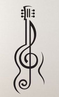 Music Symbols Art, Music Symbol Tattoo, Guitar Tattoo Design, Music Notes Tattoo, Music Notes Art, Sticker Tattoo, Music Tattoo Designs, Guitar Tattoo, Cat Tattoos