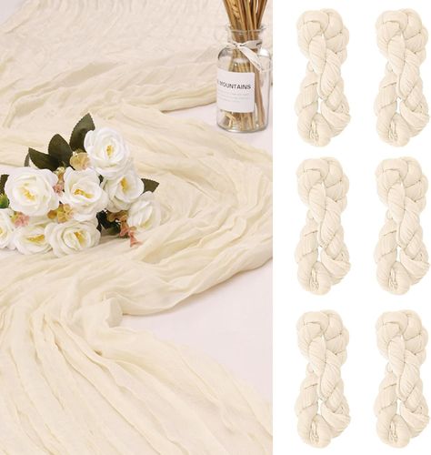 Affordable Wedding Items You Can Buy on Amazon Wedding Cheese, Gauze Table Runner, Cheesecloth Table Runner, Decor For Wedding, Sequin Table Runner, Autumn Dining, Rustic Elegant Wedding, Wedding Decorations On A Budget, Wedding Items