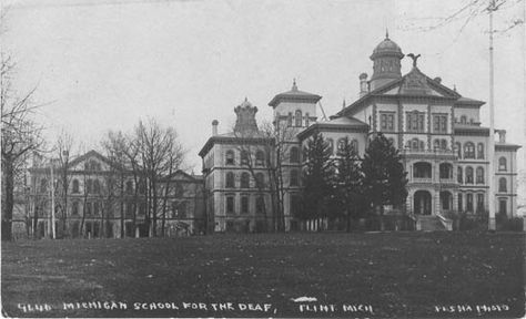 Genesee County Michigan Genealogy: Michigan School for the Deaf Genesee County, Old Gas Pumps, Flint Michigan, Historical Timeline, State School, Mystery Of History, Victorian Houses, Postcard Collection, Gas Pumps