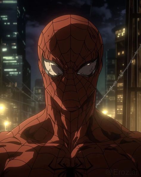 Digital Art Spiderman, Spiderman Anime Art, Symbiote Spiderman Art, Multiverse Spiderman, Spider Man Mcu, Spider Suits, Spiderman Anime, Mcu Comics, 1366x768 Wallpaper