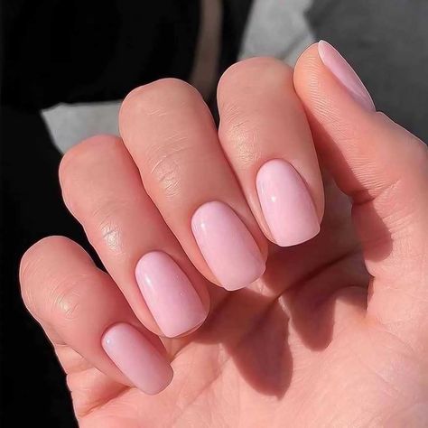 Acrylic Nails Glossy, Round Square Nails, Fake Nails Square, Square Oval Nails, Glossy Nails, Pink Press On Nails, Nails Glossy, Short Fake Nails, Press On Nails Short