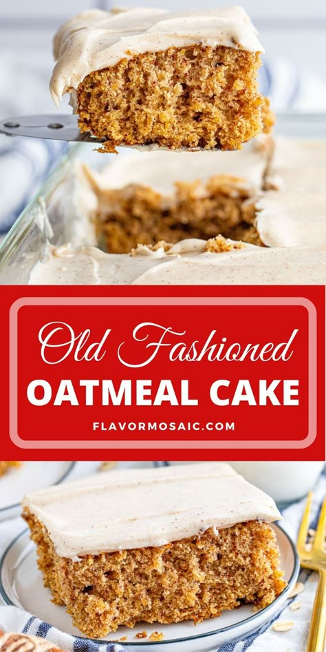 Delicious Oatmeal, Old Fashioned Oatmeal, Cinnamon Cream Cheese, Oatmeal Cream Pies, Oatmeal Cake, Homemade Oatmeal, Quaker Oats, Easy Oatmeal, Cake Recipes Easy Homemade