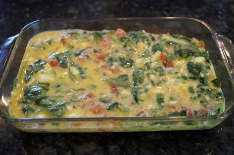 Potato Spinach Egg and Cheese Breakfast Casserole | Bits and Bytes Quick Breakfast Casserole, Spinach Egg Casserole, Egg And Cheese Breakfast Casserole, Potato Egg Casserole, Breakfast Potato Casserole, Potato Spinach, Veggie Frittata, Breakfast Egg Casserole, Fancy Breakfast