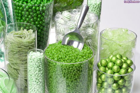 green candy Green Candy Table, Green Candy Buffet, Candy Buffet Party, Shrek Party, Candy Centerpiece, Treat Table, Green Milk, Online Candy Store, Kisses Candy