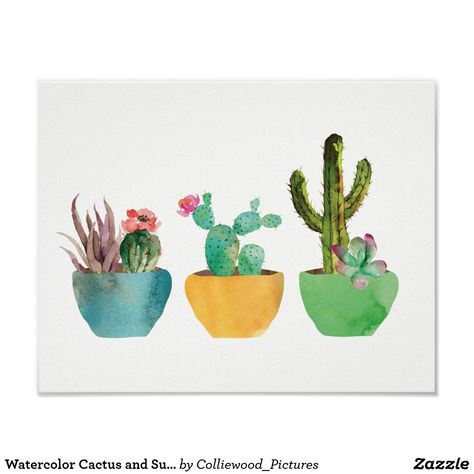 Succulent Painting, Cactus Art Print, Cactus Poster, Watercolor Succulents, Succulent Art, Cactus Painting, Watercolor Cactus, Cactus Art, Shop Watercolor