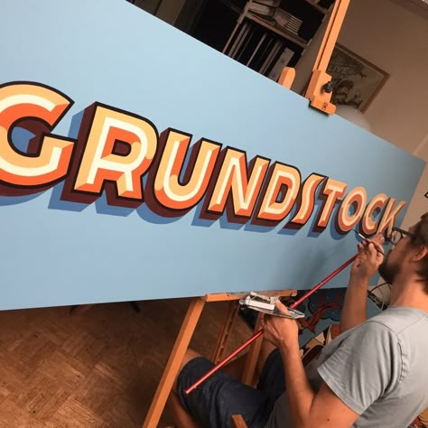 Sign Painter Lettering, Lettering Fonts Design, Painting Lettering, Sign Painting Lettering, High School Art Projects, Shop Signage, Instagram Painting, Typography Alphabet, Type Inspiration