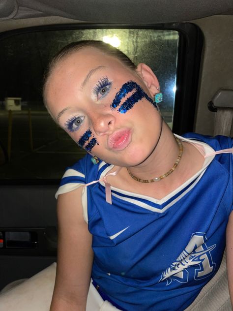 How To Do Glitter Eye Black Softball, Softball Eye Black Designs With Glitter, Cute Eye Black Ideas Sports, Eye Black Inspo Sports, Face Glitter Football Game, Cute Softball Eyeblack, Eyeblack Designs Softball, Cute Eyeblack Softball, Eye Black For Softball