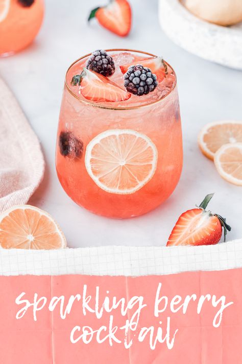 It doesn't get better than this easy sparkling berry cocktail! Made with berries, lemon, vodka and a splash of prosecco. Takes less than 5 minutes to shake up!  #proseccococktails #vodkadrinks #easycocktails #cocktailrecipes #drinkrecipes #bubbly Sparkling Vodka Cocktails, Vodka And Prosecco Drinks, Prosecco Vodka Cocktails, Pitcher Vodka Drinks, Prosecco Drinks Easy, Prosecco And Vodka Cocktails, Pearsecco Cocktail, Prosecco Vodka Punch, Berry Vodka Cocktails