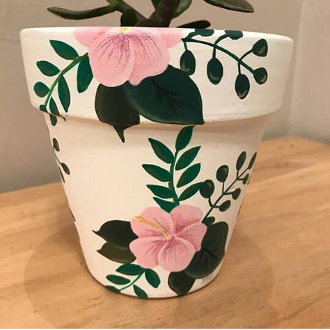 Cute Pottery Painting Ideas Flowers, Flower Pots Design, Flower Pots Diy, Rose Flowers Drawing, Decoration Craft Ideas, Drainage Ideas, Pot Drawing, Diy Flower Pot, Vasos Vintage