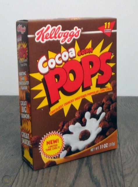 Vintage Kellogg's Cocoa Corn Pops Cereal 11 oz Full Box Factory Sealed | #2097516896 Corn Pops Cereal, Pops Cereal, Unique Fridge, Corn Cereal, New Fridge, Freebies By Mail, Corn Pops, Fun Board Games, Winter Recipes