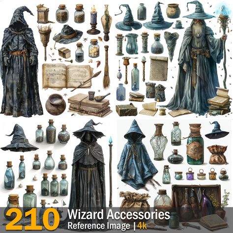 Wizard Accessories | Reference Images | 4K,  on ArtStation at https://www.artstation.com/artwork/bglnvG Wizard Accessories, Wizard Study, Wedding Ring Images, Scary Halloween Masks, Witch Accessories, Game Designer, Doll Halloween, Witch Doctor, Halloween Icons