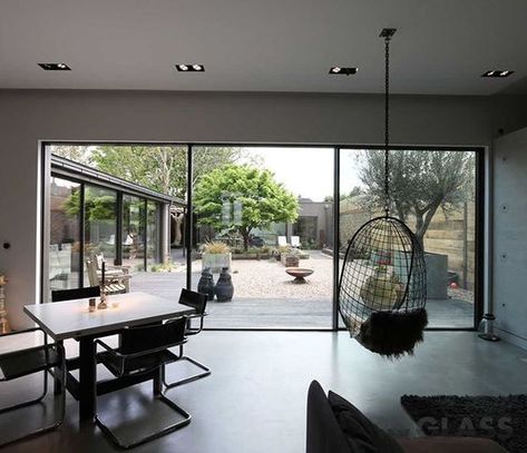 Best Sliding Glass Doors, Frameless Glass Balustrade, Minimal Windows, House Extension Plans, Aluminium Sliding Doors, Sliding Door Systems, House Extension Design, House Extension, Kitchen Island Design