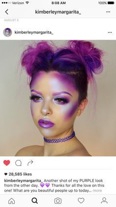 Alien Make-up, Fantasy Make-up, Portret Feminin, Purple Alien, Alien Makeup, Alien Halloween, Galaxy Makeup, Bright Makeup, Purple Makeup