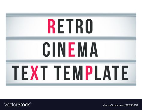 Movie Banner, Lightbox Signage, Retro Cinema, Vintage Arrow, Text Template, Arrow Sign, Arrow Signs, Marquee Sign, Splash Screen