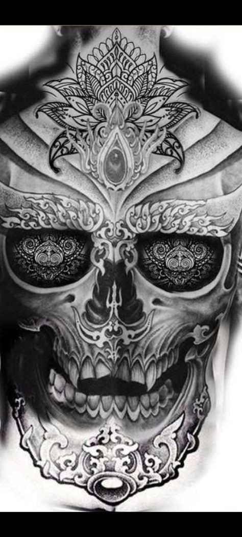 Mens Full Body Tattoo, Backpeace Tattoo, Skull Back Piece Tattoo, Maori Tattoo Designs Men Sleeve, Skull Back Tattoo, Back Piece Tattoo Men, Tattoo Back Piece, Backpiece Tattoo, Cool Back Tattoos