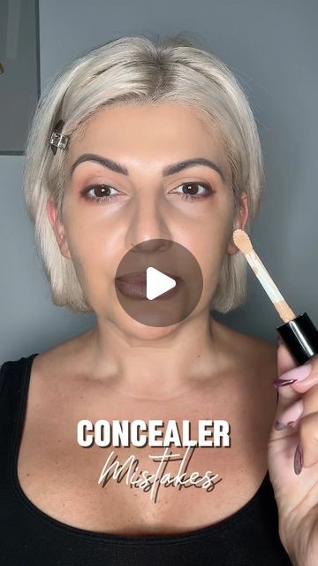 Cristina Pignataro on Instagram: "Are you struggling with your concealer? Is it still cakey, creasing, and thick? I can help with that. Check out these tips to give you a natural, lifted concealer application. 
#concealer #concealertutorial #concealerhack #makeuptips #makeuptipsandtricks #makeupforbeginners #easymakeup #makeupover40 #maturemakeup #undereyeconcealer #antiagingmakeup #antiagingtips #over40makeup" Non Cakey Concealer, How To Pick The Right Concealer Shades, Where To Place Concealer, Concealer Hacks Under Eyes, Best Concealer For Over 40, Only Concealer Makeup Look, Concealer Only Makeup Look, Concealer Tips How To Apply, Concealer Tutorial