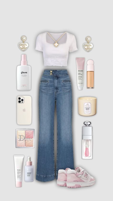 Outfit Ideas Girly Casual School, Coquette Outfit Inspo Summer, Simple Coquette Outfits For School, Coquette Outfits Summer, April Outfit Ideas, Outfit Coquette, Outfits Coquette, Girly Outfits For School, Simple Girly Outfits