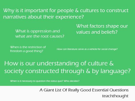 A Giant List Of Really Good Essential Questions Competency Based Education, Inquiry Learning, 8th Grade Ela, Inquiry Based Learning, Middle School Reading, Instructional Strategies, Instructional Coaching, Essential Questions, Education Inspiration