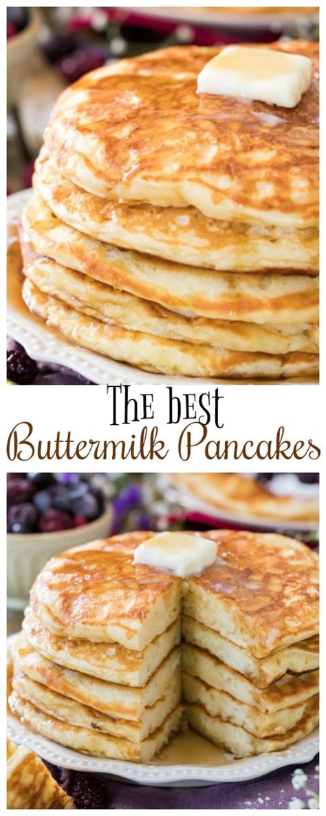 Best Buttermilk Pancakes, Buttermilk Pancakes Easy, Best Pancake Recipe, Pancake Recipe Buttermilk, Pancakes From Scratch, Pancake Recipe Easy, Buttermilk Recipes, Homemade Pancakes, Pancakes Easy